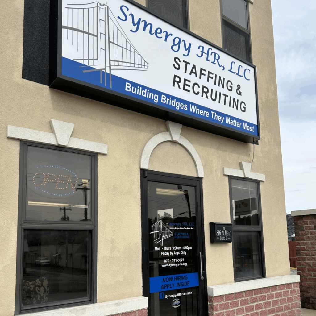 Synergy HR office in Harrison, AR offering local staffing and recruiting services for North Central Arkansas businesses